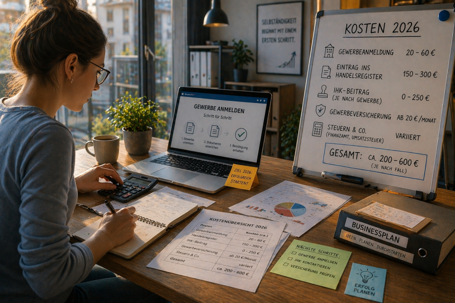 Gewerbe anmelden Kosten 2026