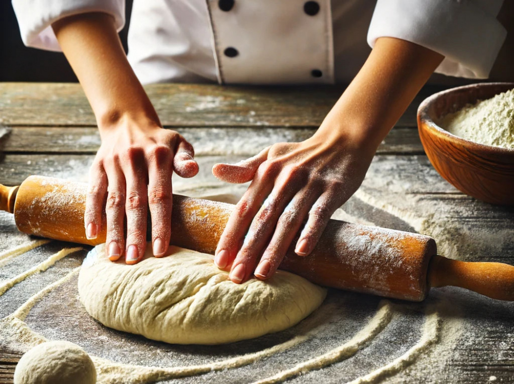подготовка тесту на піцу