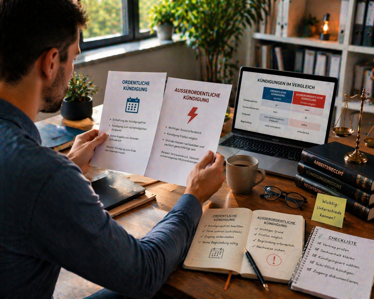 Ordentliche und außerordentliche Kündigung unterscheiden Ordentliche und außerordentliche Kündigung unterscheiden